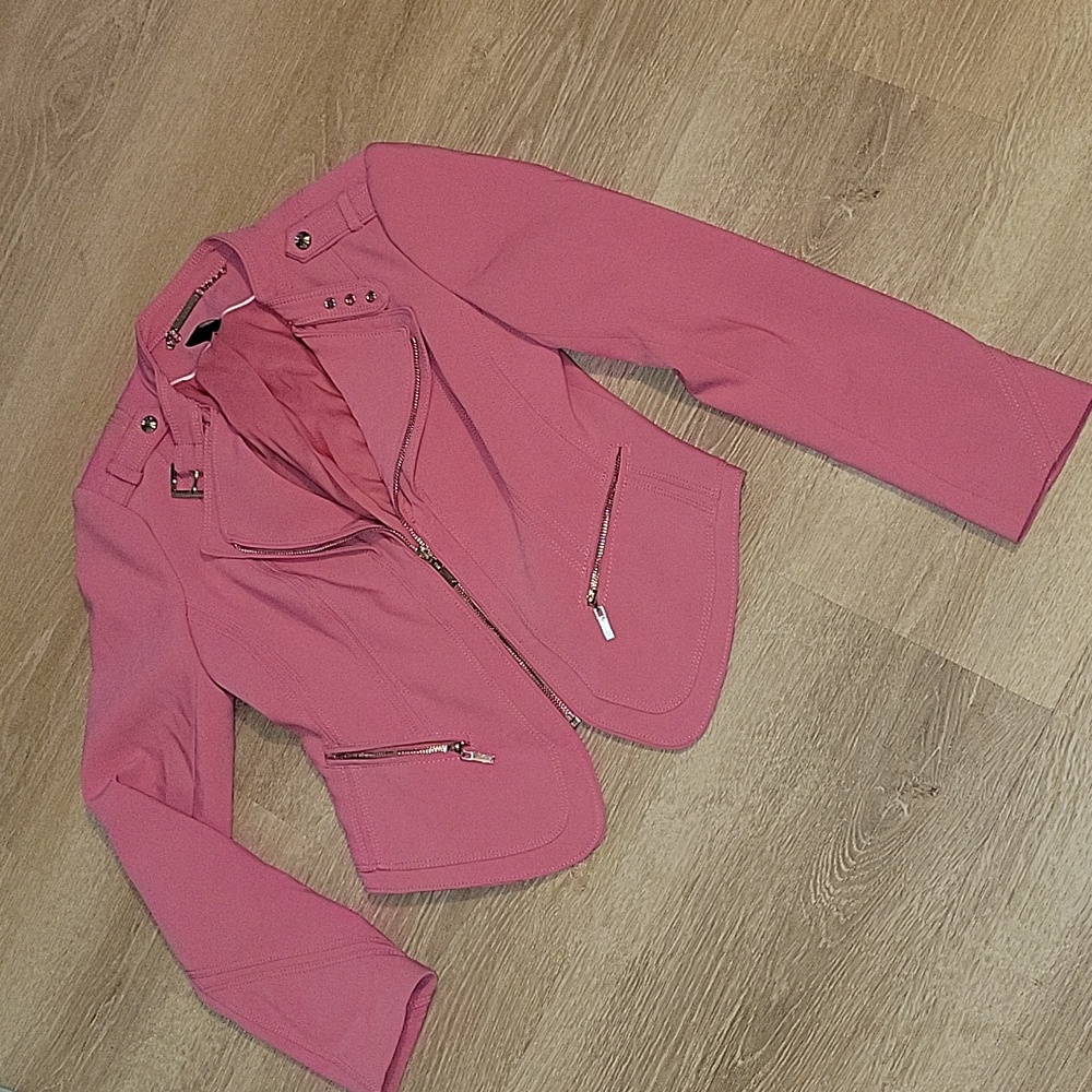White house black market  barbie pink moto jacket